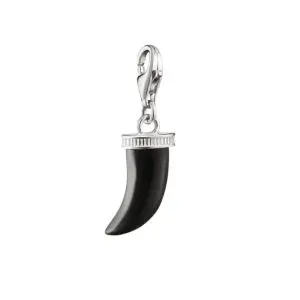 THOMAS SABO Silver Charm Pendant Tooth Obsidian Original