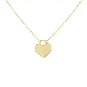 9ct Yellow Gold Heart Drop Necklace