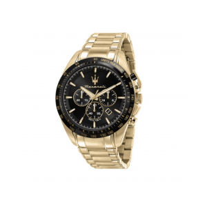 Maserati Traguardo 45mm Chronograph Black Dial Gold Watch