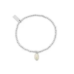 ChloBo Silver Cute Charm Pearl Drop Bracelet