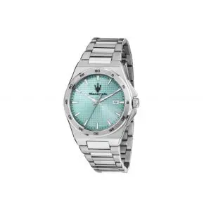 Maserati Velocità Slim 40mm 3H Black+Sky Blue Dial Stainless Steel Watch