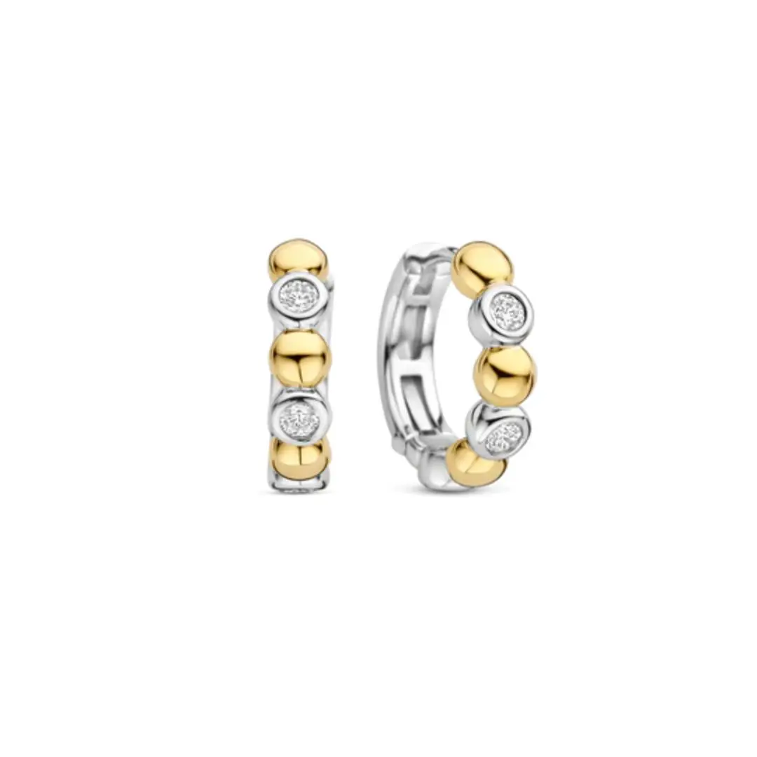 Ti Sento Two Tone Gilded Hoops