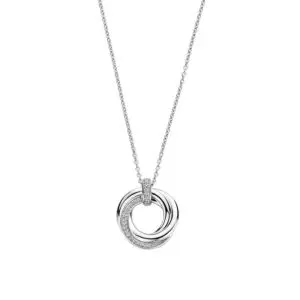 Ti Sento CZ Double Circle Pendant