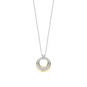Ti Sento Graduated Cubic Zirconia Gilded Circle Pendant