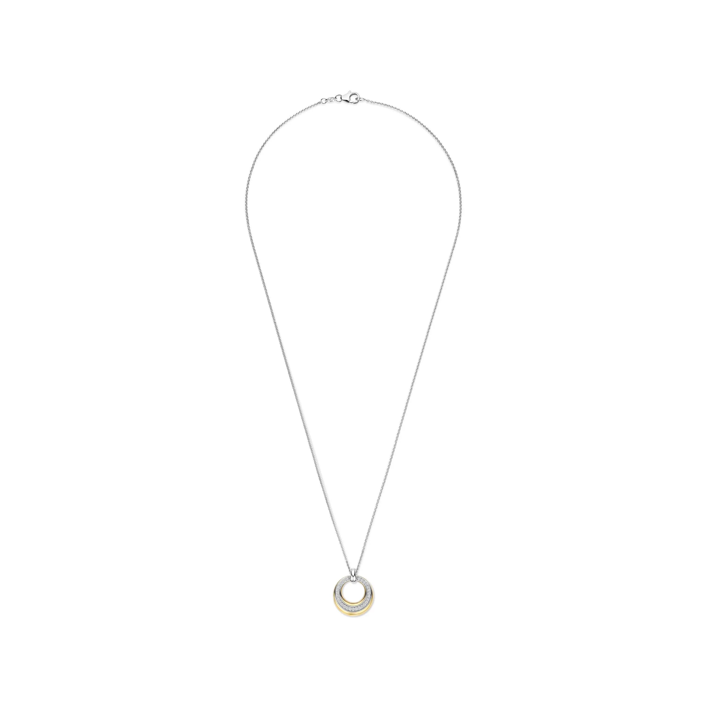 Ti Sento Graduated Cubic Zirconia Gilded Circle Pendant - Image 3