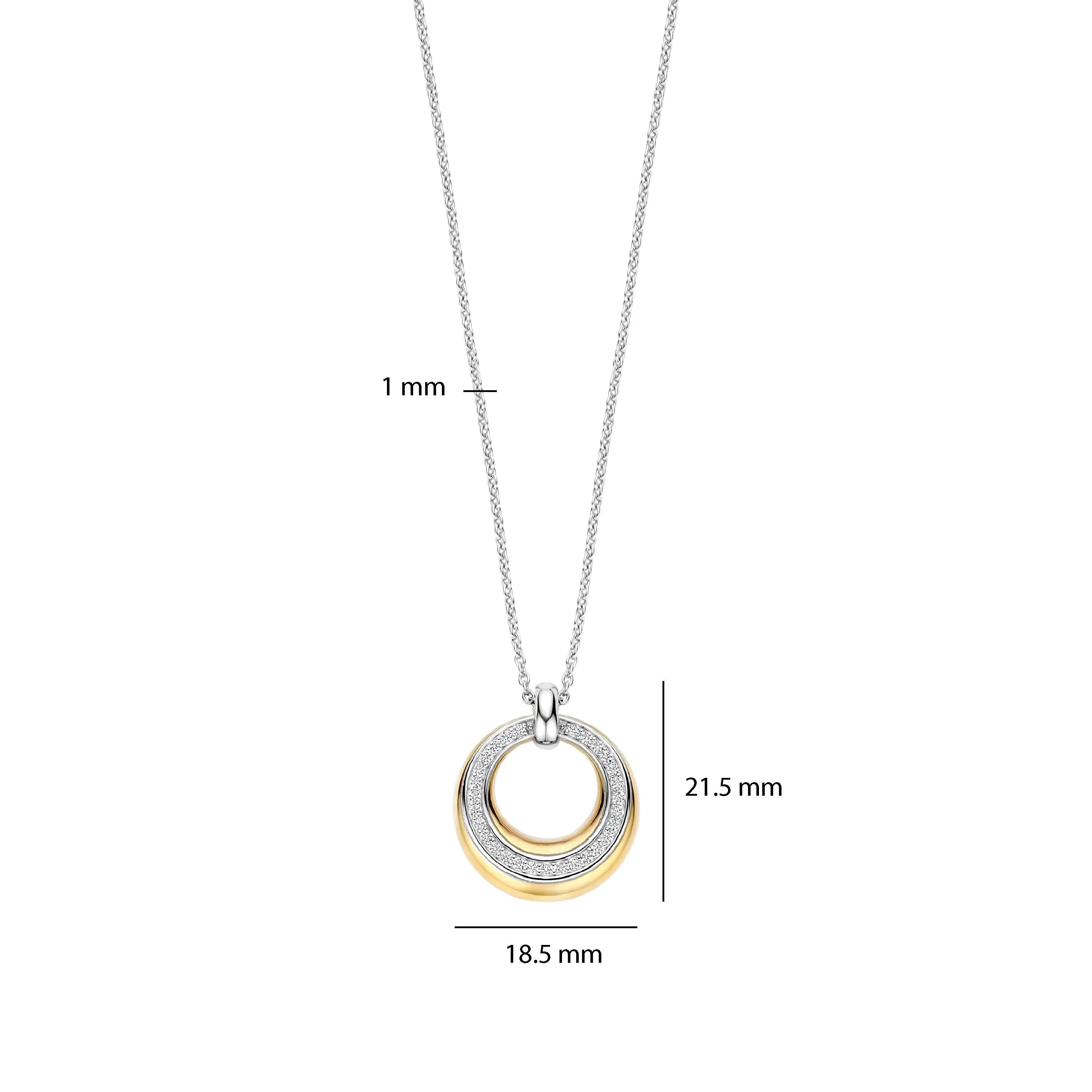 Ti Sento Graduated Cubic Zirconia Gilded Circle Pendant - Image 5