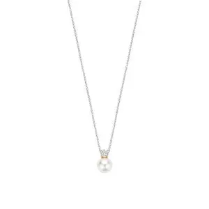 Ti Sento Silver Cubic Zirconia And Pearl Pendant