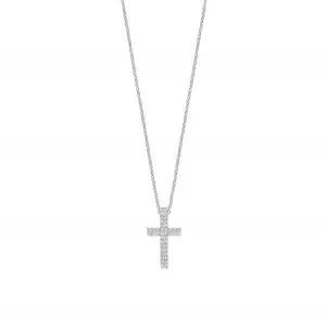 Ti Sento Silver Cubic Zirconia Cross Pendant