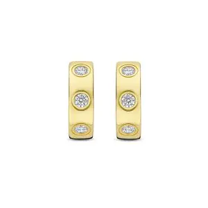 Ti Sento Gilded Silver Classic Zirconia Hoops