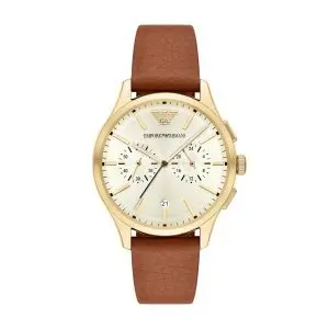 Armani Dario Chrono Gold Plated Case Gents Watch
