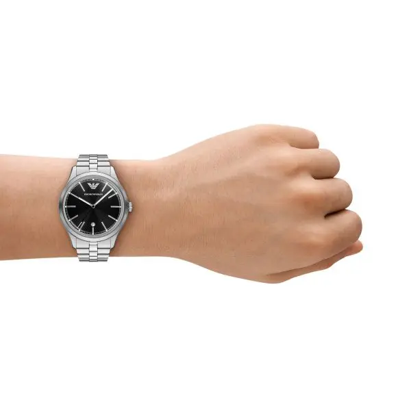 Armani Dario Stainless Steel Black Dial Gents Watch - Image 3