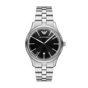 Armani Dario Stainless Steel Black Dial Gents Watch