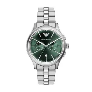 Armani Dario Chrono Green Dial Stainless Steel Gents Watch