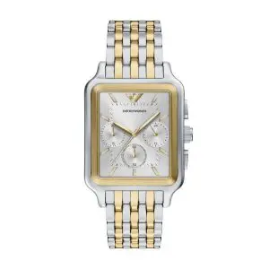 Armani Diego Two Tone Rectangular Chrono Case Gents Watch