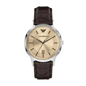 Armani Renato Stainless Steel Pro Planet Leather Strap Gents Watch