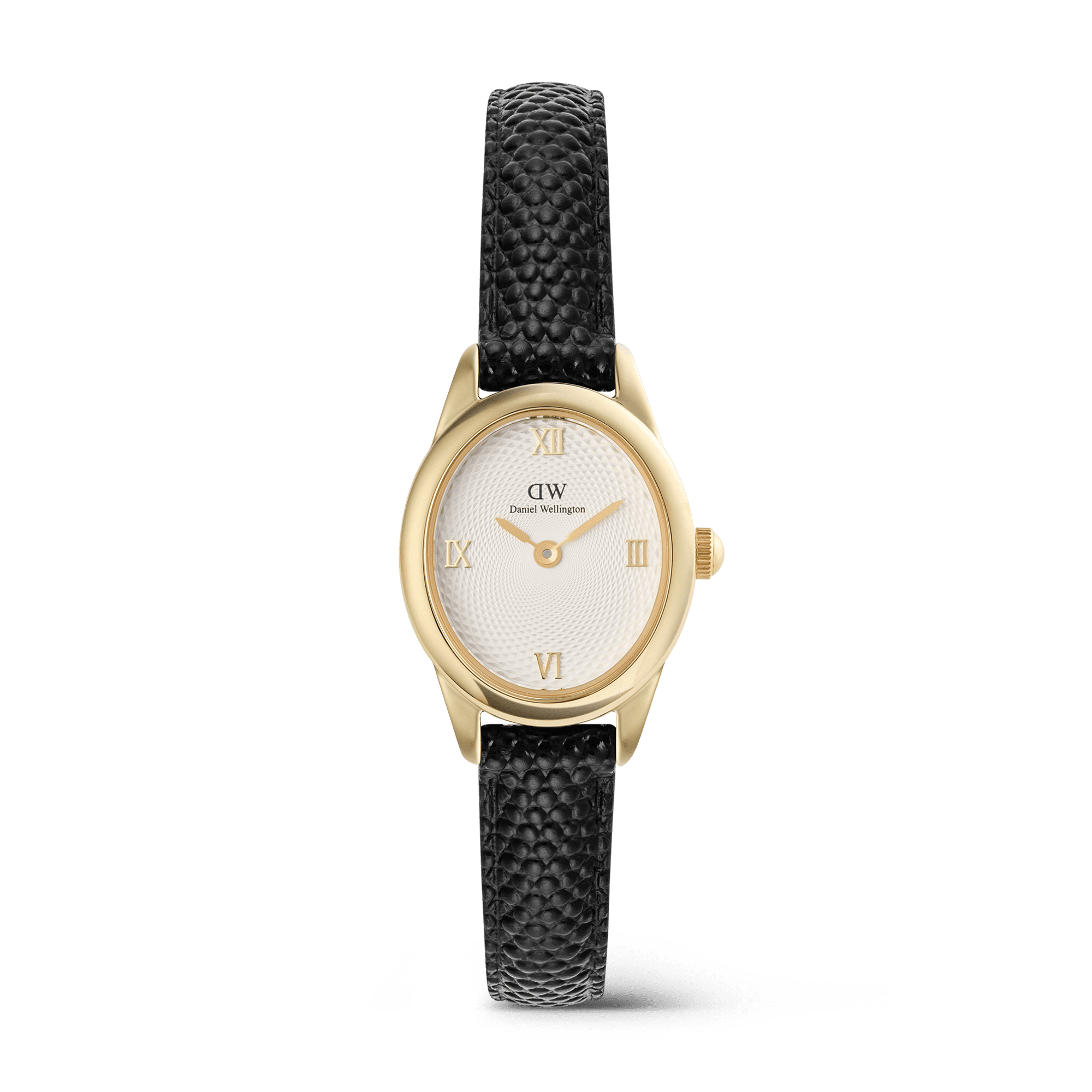 Daniel Wellington Oval Gold Plated Case Lizard Strap Ladies Watch
