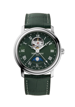 Fredrique Constant Classic Moonphase Heartbeat Green Strap And Dial Watch