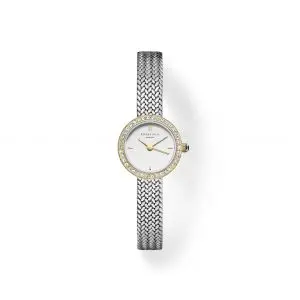 Rosefield Mini Small Edit Silver Mesh & CZ Watch