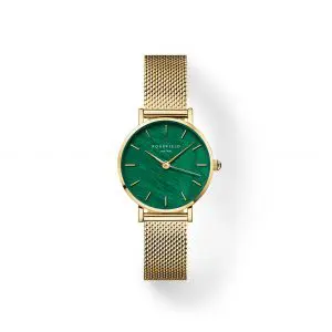 Rosefield Small Edit Emerald Mesh Watch