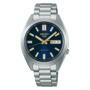 Seiko 5 Sports SNXS Vintage Gold Collection in 'Blazer Blue'