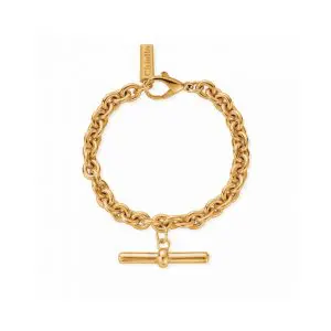 ChloBo Couture Gold T-Bar Anchor Chain T-Bar Bracelet