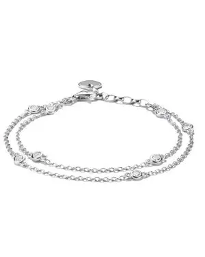 Thomas Sabo Ladies Double Row Silver Cubic Zirconia Elyndra Bracelet