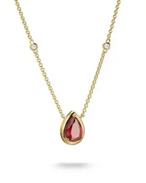 Thomas Sabo Gold Plated Necklace With Red Teardrop Stone