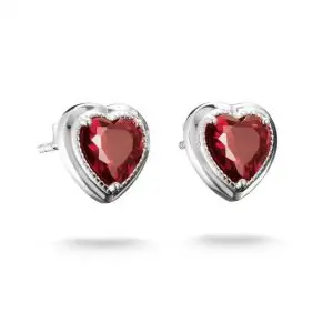 Thomas Sabo Elyndra Silver Small Red Heart Stud Earrings