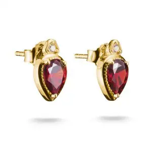 Thomas Sabo Gold Plated Stud Earrings With Red Stones