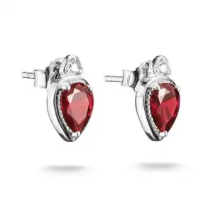 Thomas Sabo Elyndra Silver Stud Earrings With Red Teardrop Stones