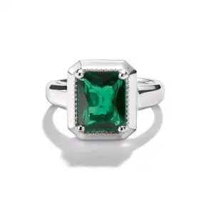 Thomas Sabo Silver Ring With Green Zirconia Stone