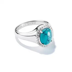 Thomas Sabo Silver Round Turquoise Ring