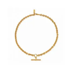 ChloBo Gold Plated T-Bar Anchor Chain Necklace