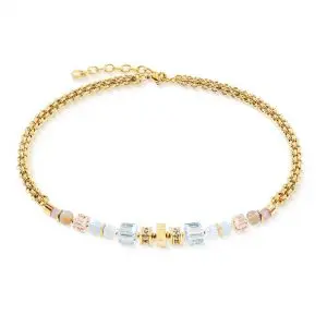Coeur de Lion Cube Nexus Gold-Pastel Necklace
