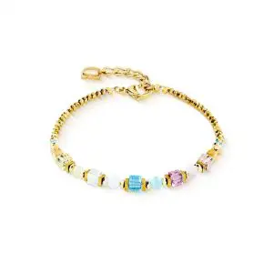 Coeur de Lion Cube Aura Pastel Gold Bracelet