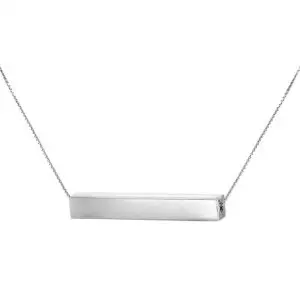 Sterling Silver Rectangular Bar Adjustable Necklace