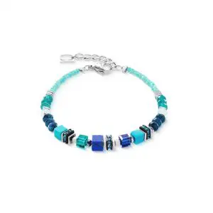 Coeur de Lion Wave Precious Flow Silver-Teal Bracelet