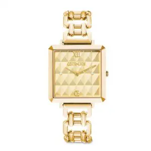 Coeur de Lion Iconic Cube Spikes Statement Gold Watch
