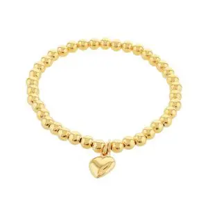 Gold Plated Heart Charm Bracelet