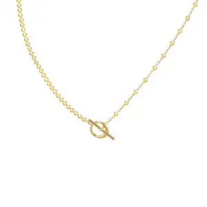 Gold Plated Ball & T-Bar Chain