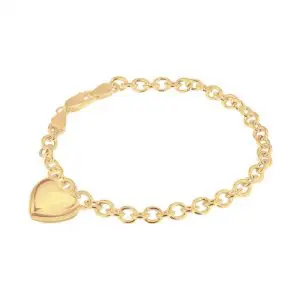 Gold Plated Puffed-Heart Belcher Bracelet