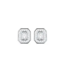Sterling Silver Radiant CZ Stud Earrings