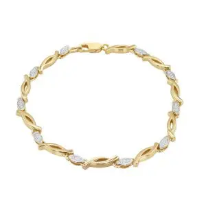 Gold Plated 0.15ct Lab Diamond Bracelet