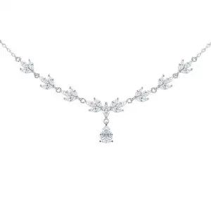 White Marquise and Teardrop CZ Necklace
