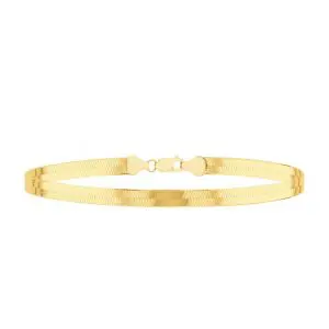 Gold Plated Triple Herringbone Bracelet