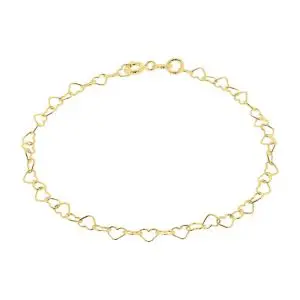 Gold Plated Open Heart-Link Bracelet