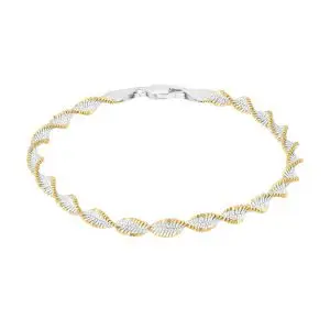 Two Tone Twisted Herringbone Bracelet
