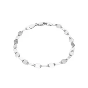 Sterling Silver Flat Mirror Link Bracelet