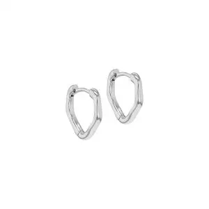 Sterling Silver Organic Creole Earrings
