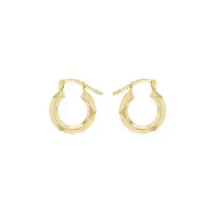 Gold Plated Bonded Faceted Creole Earring
